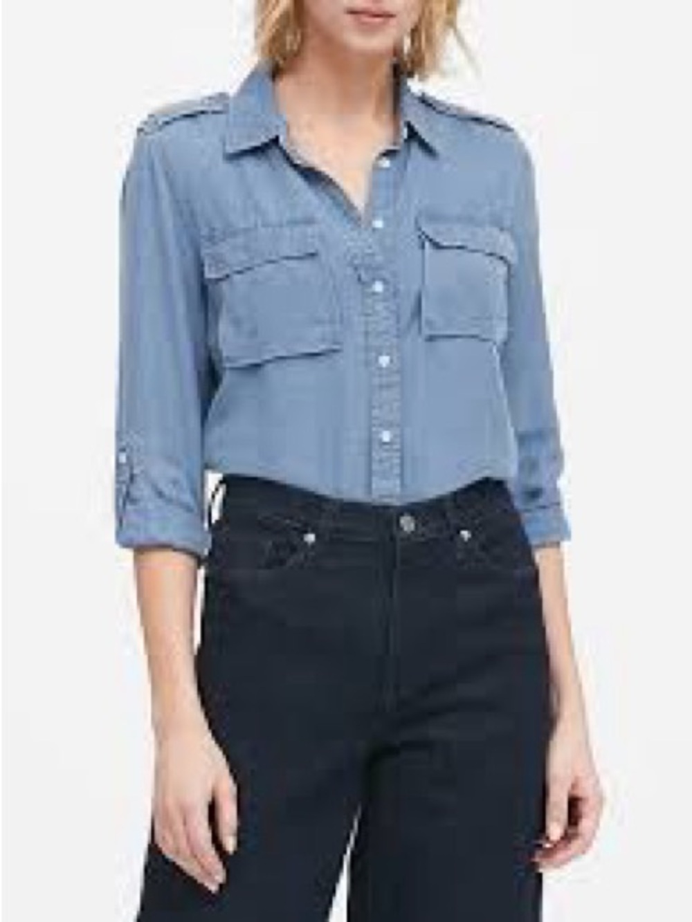 Banana Republic Dillon Classic Fit Light Blue Button-Down Utility Shirt. Small
